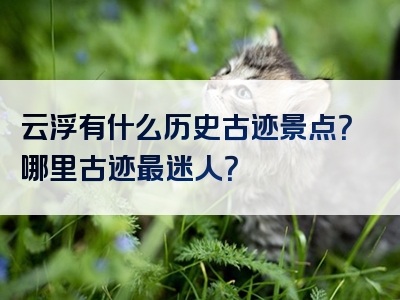 云浮有什么历史古迹景点？哪里古迹最迷人？