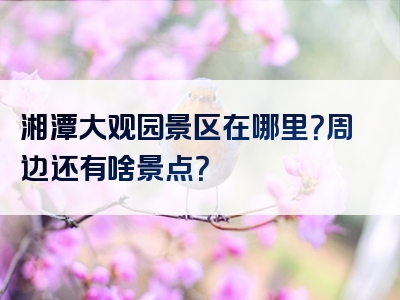 湘潭大观园景区在哪里？周边还有啥景点？
