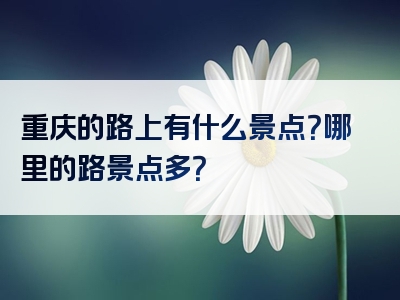 重庆的路上有什么景点？哪里的路景点多？