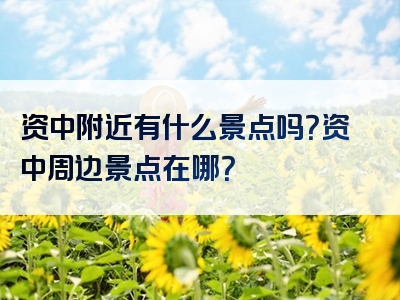 资中附近有什么景点吗？资中周边景点在哪？