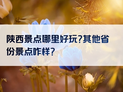 陕西景点哪里好玩？其他省份景点咋样？