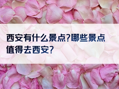 西安有什么景点？哪些景点值得去西安？