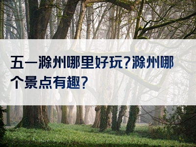 五一滁州哪里好玩？滁州哪个景点有趣？