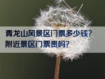 青龙山风景区门票多少钱？附近景区门票贵吗？