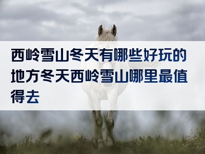 西岭雪山冬天有哪些好玩的地方冬天西岭雪山哪里最值得去