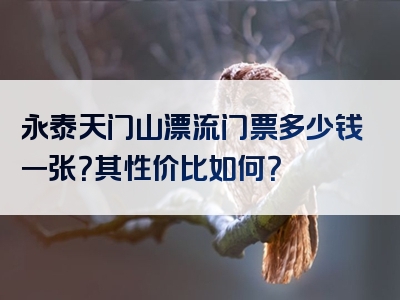 永泰天门山漂流门票多少钱一张？其性价比如何？