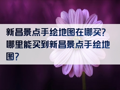 新昌景点手绘地图在哪买？哪里能买到新昌景点手绘地图？
