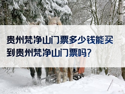贵州梵净山门票多少钱能买到贵州梵净山门票吗？