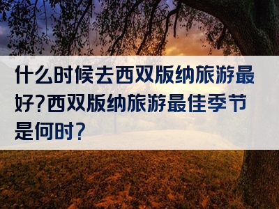 什么时候去西双版纳旅游最好？西双版纳旅游最佳季节是何时？