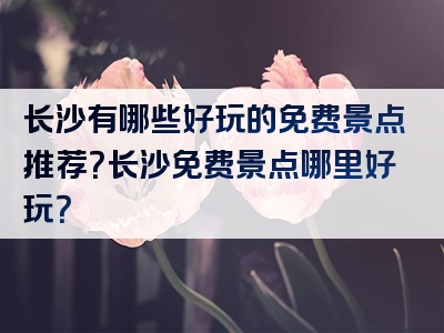 长沙有哪些好玩的免费景点推荐？长沙免费景点哪里好玩？