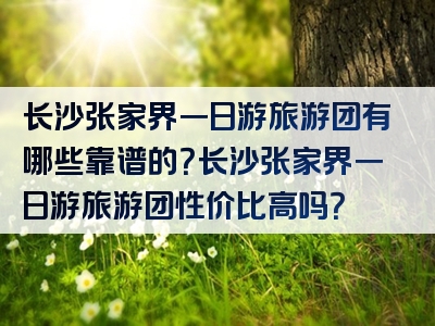 长沙张家界一日游旅游团有哪些靠谱的？长沙张家界一日游旅游团性价比高吗？