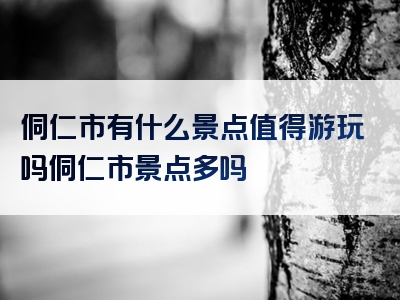 侗仁市有什么景点值得游玩吗侗仁市景点多吗