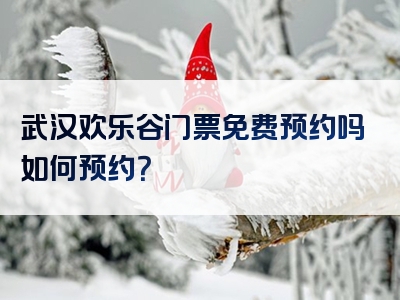 武汉欢乐谷门票免费预约吗如何预约？
