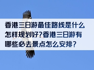 香港三日游最佳路线是什么怎样规划好？香港三日游有哪些必去景点怎么安排？