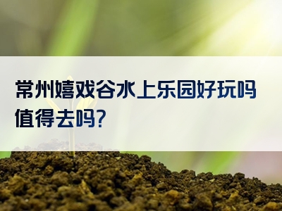 常州嬉戏谷水上乐园好玩吗值得去吗？