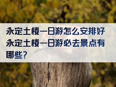 永定土楼一日游怎么安排好永定土楼一日游必去景点有哪些？