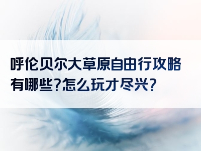 呼伦贝尔大草原自由行攻略有哪些？怎么玩才尽兴？