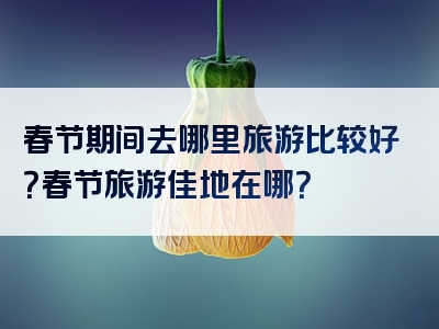 春节期间去哪里旅游比较好？春节旅游佳地在哪？