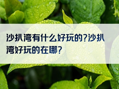 沙扒湾有什么好玩的？沙扒湾好玩的在哪？