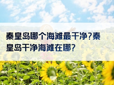 秦皇岛哪个海滩最干净？秦皇岛干净海滩在哪？