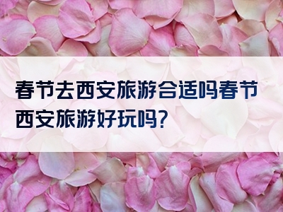 春节去西安旅游合适吗春节西安旅游好玩吗？