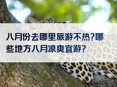 八月份去哪里旅游不热？哪些地方八月凉爽宜游？