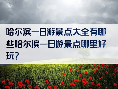 哈尔滨一日游景点大全有哪些哈尔滨一日游景点哪里好玩？