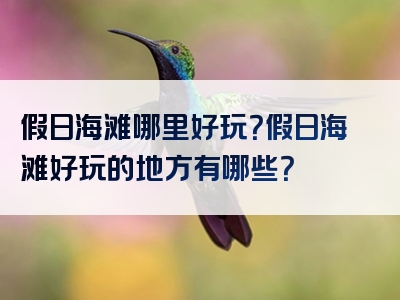 假日海滩哪里好玩？假日海滩好玩的地方有哪些？