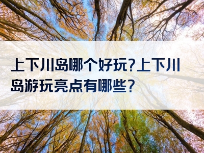 上下川岛哪个好玩？上下川岛游玩亮点有哪些？