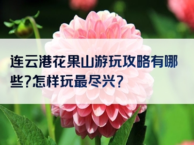 连云港花果山游玩攻略有哪些？怎样玩最尽兴？