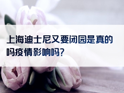 上海迪士尼又要闭园是真的吗疫情影响吗？