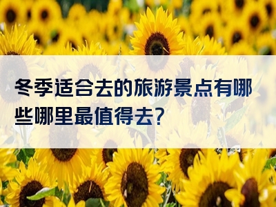 冬季适合去的旅游景点有哪些哪里最值得去？