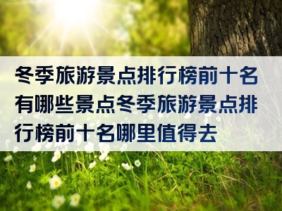 冬季旅游景点排行榜前十名有哪些景点冬季旅游景点排行榜前十名哪里值得去