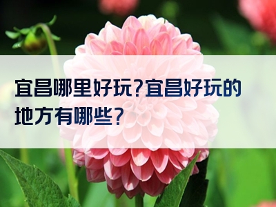 宜昌哪里好玩？宜昌好玩的地方有哪些？