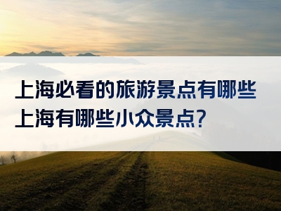 上海必看的旅游景点有哪些上海有哪些小众景点？
