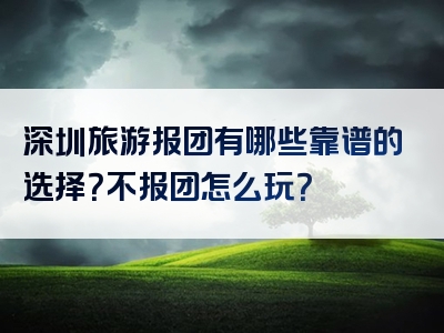 深圳旅游报团有哪些靠谱的选择？不报团怎么玩？