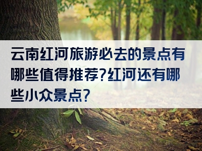 云南红河旅游必去的景点有哪些值得推荐？红河还有哪些小众景点？