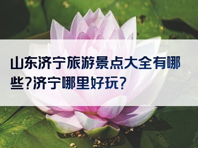 山东济宁旅游景点大全有哪些？济宁哪里好玩？