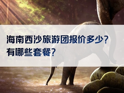 海南西沙旅游团报价多少？有哪些套餐？