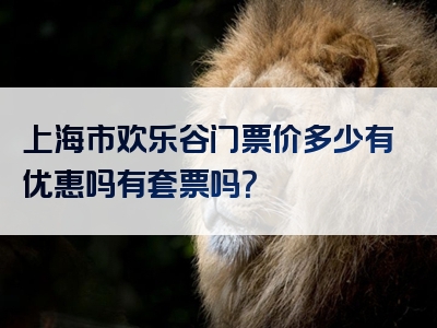 上海市欢乐谷门票价多少有优惠吗有套票吗？