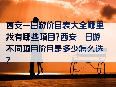 西安一日游价目表大全哪里找有哪些项目？西安一日游不同项目价目是多少怎么选？