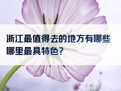 浙江最值得去的地方有哪些哪里最具特色？