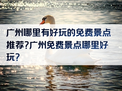 广州哪里有好玩的免费景点推荐？广州免费景点哪里好玩？