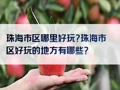 珠海市区哪里好玩？珠海市区好玩的地方有哪些？
