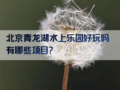 北京青龙湖水上乐园好玩吗有哪些项目？