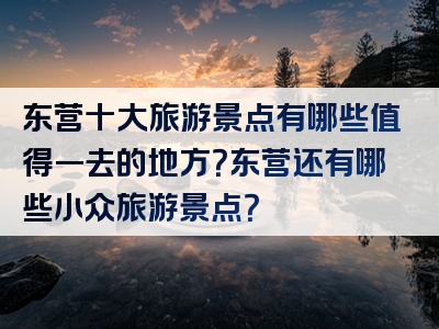 东营十大旅游景点有哪些值得一去的地方？东营还有哪些小众旅游景点？