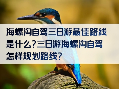 海螺沟自驾三日游最佳路线是什么？三日游海螺沟自驾怎样规划路线？
