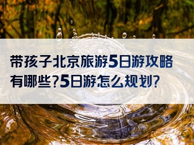 带孩子北京旅游5日游攻略有哪些？5日游怎么规划？