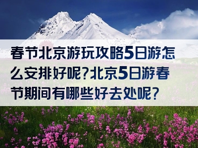 春节北京游玩攻略5日游怎么安排好呢？北京5日游春节期间有哪些好去处呢？