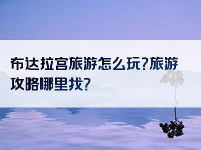 布达拉宫旅游怎么玩？旅游攻略哪里找？